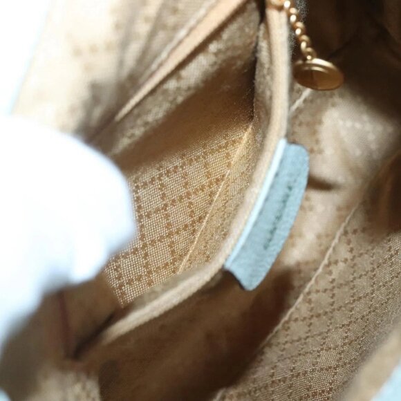 GUCCI Bamboo Backpack Suede Light Blue Gold 003 2058 0030 Auth BA5287 - Picture 13 of 16